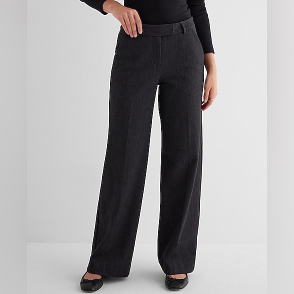 Express Charcoal Editor Mid Rise Twill Relaxed Trouser Pant 6R
